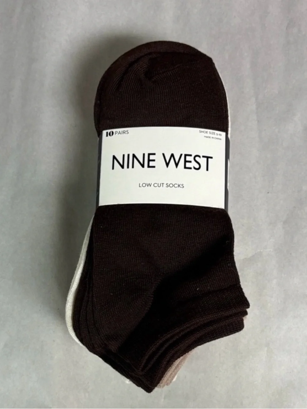 New Nine West Socks Women’s 10 Pair Brown & Tan Low Cut Socks Casual Activewear